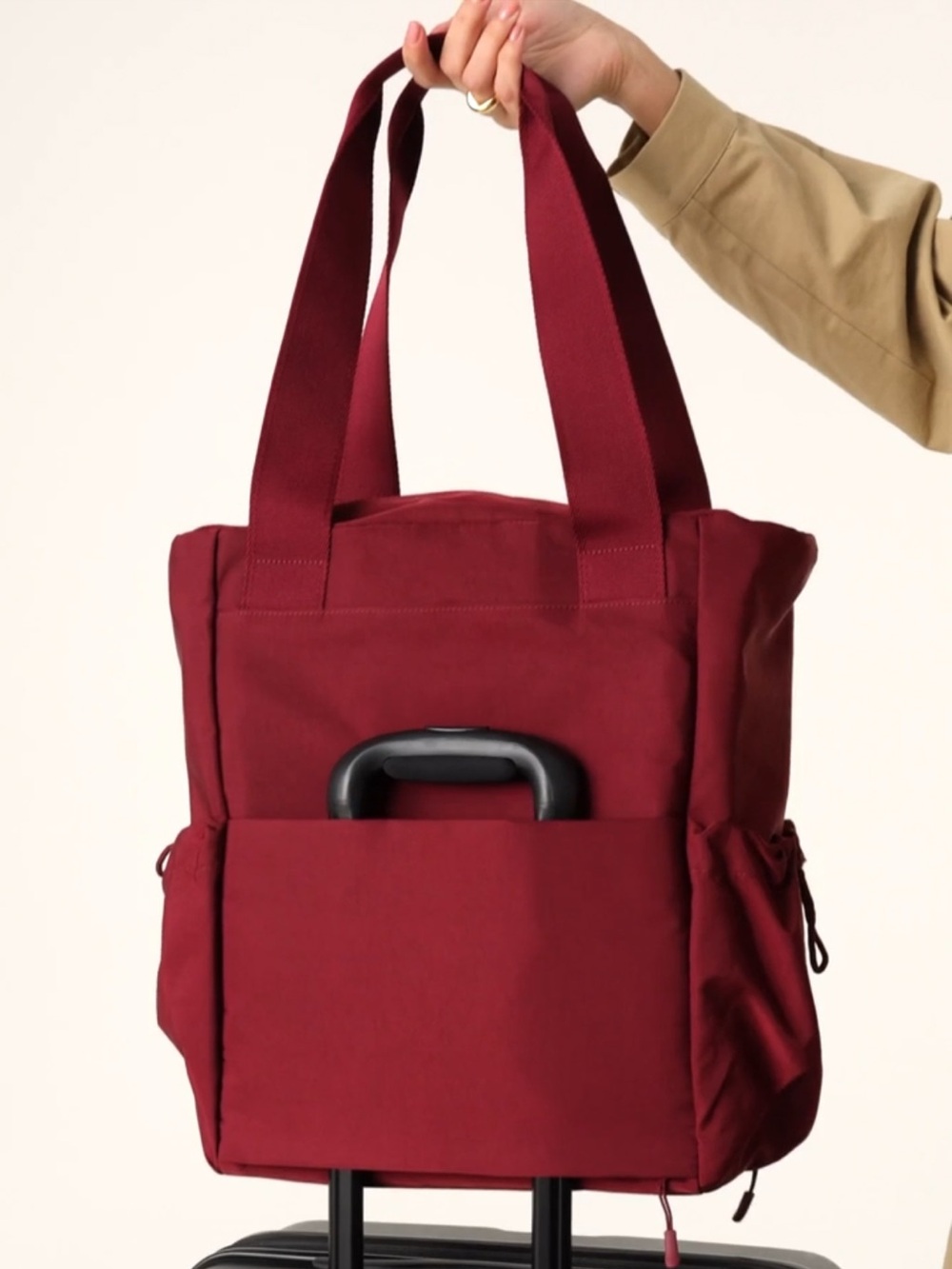 BEIS Sport Tote in Burgundy | Limited Edition | Discontinued - Picture 2 of 10